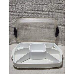 Pampered Chef Chillzanne Rectangle Server Deviled Eggs Veggie Dip Tray 2781